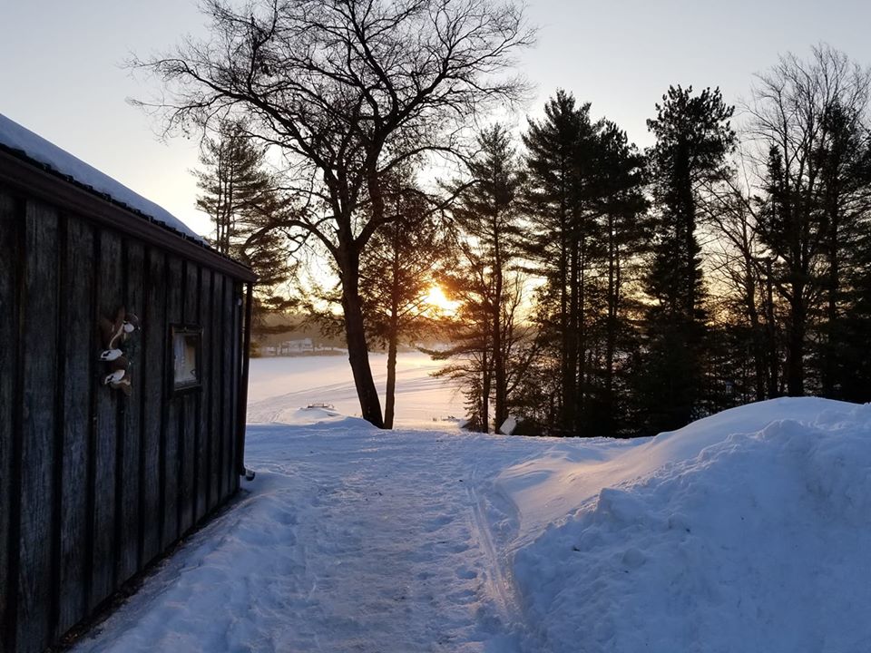 Sunrise at the lake in February