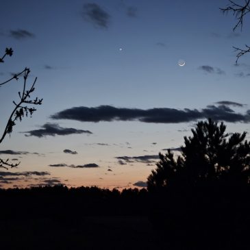 A Crescent Moon and Venus Over Otter Creek